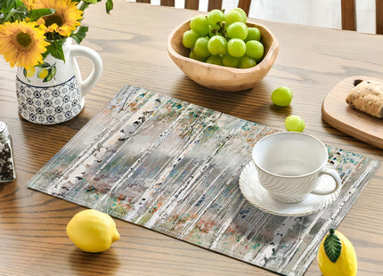 Birch Tree Placemats Set of 4 Nature Forest Table Mats Washable Place Mats for Home Party Indoor Kitchen Dining Table Decoration 12x18 Inch