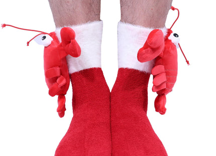 Lobster Socks for Women, Cute 3D Fuzzy Socks, Christmas Stocking Stuffers