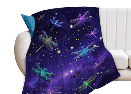 Dragonfly Throw Blanket - Soft Plush Fleece Bedding Blankets- Cozy Dragonfly Stuff Gifts for Women Girls Kids Adults 40"X50"