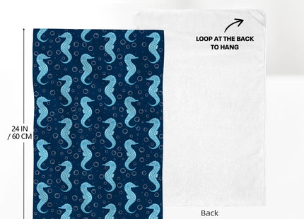 Seahorse Beach Themed Kitchen Dish Towels Decorative Set of 2, Absorbent Hand Drying Baking Cooking Cloth, Nautical Tea Towels Hand Towels for Kitchen Bathroom,Seahorse Kitchen Decor