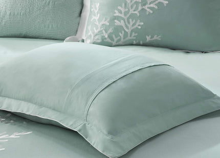 Harbor House 100% Cotton Duvet Cover, Jacquard Coastal Coral Duvet Cover Set – Light Weight Bed Comforter Covers, Coastline Blue King/Cal King (106"x90") 3 Piece