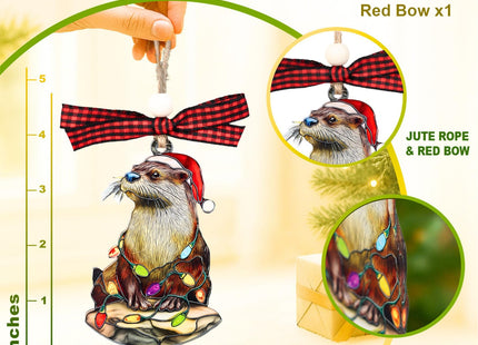 Otter Ornament - Otter Ornaments for Christmas Tree - Otters Gifts for Women, Girls, Kids - Cute Animal Lover Gift - Acrylic Christmas Ornament 2025