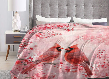 Red Cardinal Blanket Cute Cardinal Decor Throw Blanket Gifts for Girls Boys Cardinal Lover Couch Bedding Super Warm Soft Plush Lightweight Fleece Flannel Blanket for Kids Adults Men Women 60"X50"