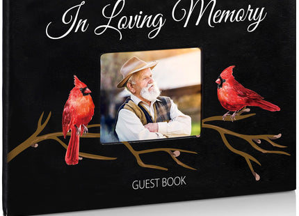 Yingzhao Memorial Funeral Guest Book with Pen Cardinal, Cardinal