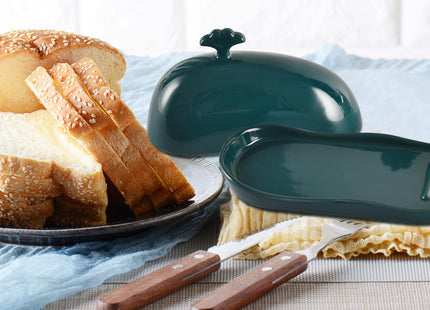 Porcelain Butter Dish for Countertop, Cute Whale Design, Ceramic Butter Dish with Handle, Funny Butter Storage Container, Ideal Gifts for Housewarming, Green