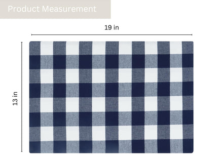 PurpleEssences Plaid Placemats 13x19 in Buffalo Plaid - Blue & White