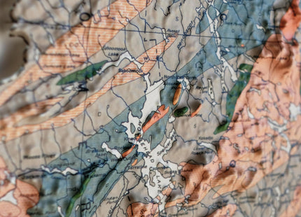 Muir Way Raised Relief Map of Maine 1933 - True 3D Topographic Wall Map with Molded Terrain - Unframed, 22x32