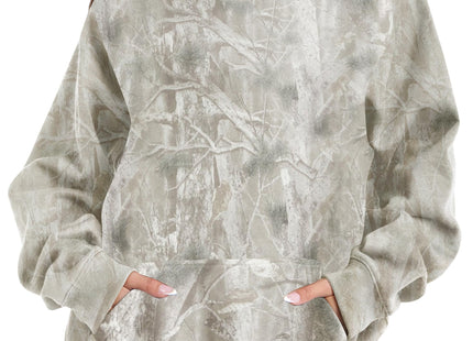 Anoumcy Camo Hoodie Womens Pine Tree Sweatshirts, Light Grey, Small