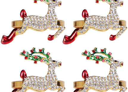 DoBthing Napkin Rings Set of 8 Silver Set of 8 Napkin Rings Christmas, Holidays, Thanksgiving (Deer-2)