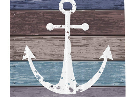 Ambesonne Anchor Shower Curtain, Timeworn Nautical Themed Marine Pattern and Wooden Planks in Rustic Design, Cloth Fabric Bathroom Decor Set with Hooks, 69" W x 84" L, Mauve Taupe