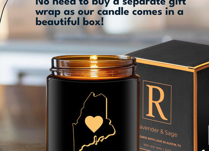 Maine Candle, Unique Maine Themed Gifts for Men and Women, Best State Souvenir Gifts for Moving Away, Thoughtful Home Sick Presents, Ideal for Birthday, Christmas, Graduation, Gift Ready