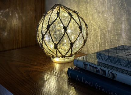 SAILINGSTORY Glass Fishing Float Ball Night Light Nautical Lamp 6"