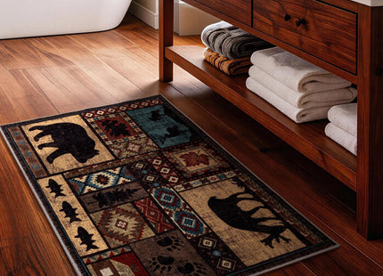 YIHOUSE Washable Rustic Cabin Area Rug 2 x 3 Entryway