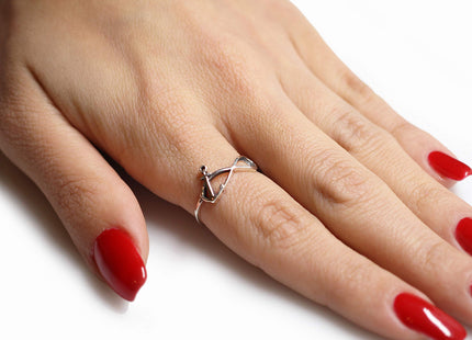 CloseoutWarehouse 925 Sterling Silver Infinity Anchor Ring