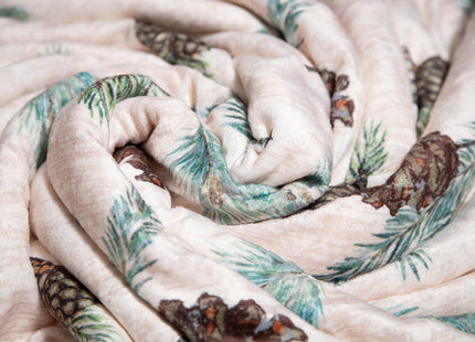 Carstens, Inc. Ultra Premium Super Soft Plush Sherpa Fleece Oversized Throw Blanket 54" x 68", Pinecone
