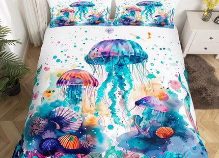 Feelyou Jellyfish Ocean Comforter Cover Set Breathable Full