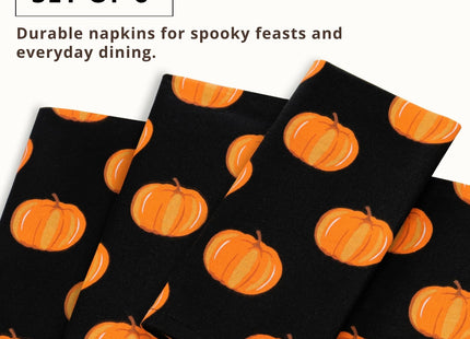 PurpleEssences Pumpkin Cloth Napkins, 18x18 in - Halloween Pumpkin