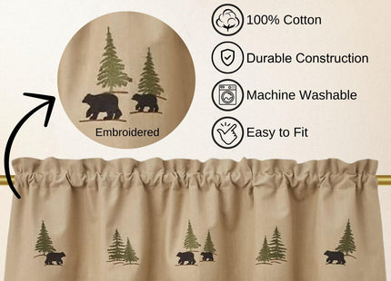 Park Designs Black Bear Lined Valance 60" x 14"
