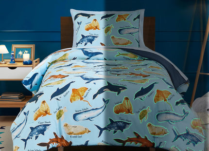 Twin Bedding Sets for Boys - 5 Pieces Ocean Bedding Twin Comforter Set