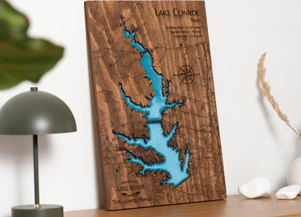 MurWoodHome Personalized Wooden Lake Map Wall Decor with Epoxy Resin, Handcrafted Lake House Decor, River or Coastline, Lake House Gifts, Housewarming Gifts for Map Lovers, Wood wall art, Nautical map wall decor