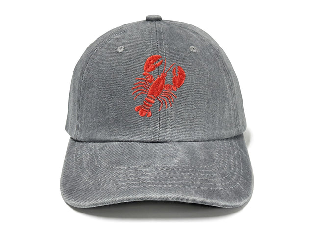 Horpe Lobster Baseball Cap, Seafood Gifts for Summer BBQ, Washed Gray