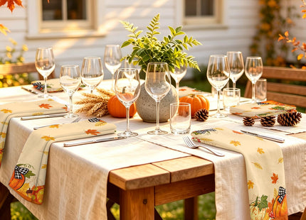 Fall Pumpkin Cloth Napkins Set of 4, Pumpkin Dinner Napkins 18x18 Inch