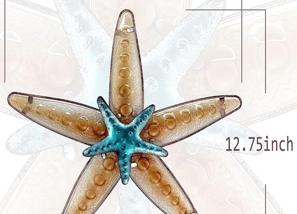 COOZZYHOUR Starfish Wall Art Decor, Ocean Theme Wall Sculptures Outdoor Indoor Decoration(Apricot)
