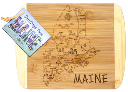 Totally Bamboo A Slice of Life Maine Engraved Map Cutting Board