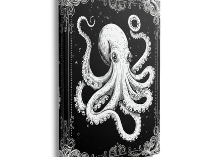 Octopus Canvas Wall Art Nautical Pictures Ocean Animal Painting Coastal Prints Octopus Modern Artwork for Bathroom Living Room Bedroom Office Framed Wall Decor 12"x16"