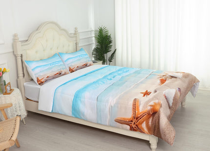 FUYEUN Beach Ocean Comforter Set Queen, Starfish Bedding for Teens