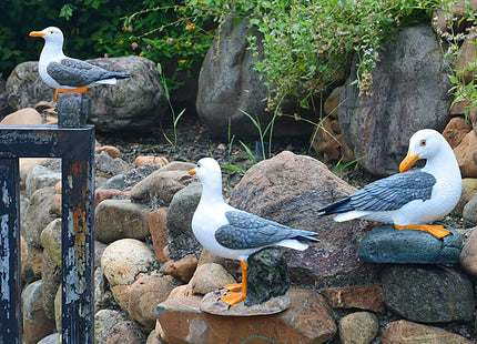 Teaeeno Real Seagull Decoration,Seagull Statue Outdoor Decoration,Seabird Decoration,Seagull Figurine Coastal Garden Decor,Bird Statue Nautical Beach Sculpture,Perfect for Home Garden,Terrace,Yard Art