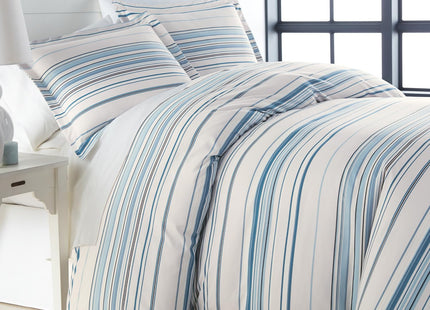 Twin XL Coastal Comforter Set w/ 1 Pillow Sham, Coastal Stripe Blue Bedding