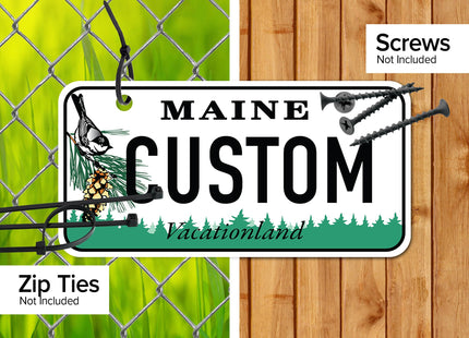 Mini License Plates, Personalized License Plates, Custom for Car, Bikes, ATV, Kids Car, Golf Cart, Jeep, 2x4 Inch, Rust-Free Fade Resistant Aluminum, USA Made By My Sign Center (Maine)