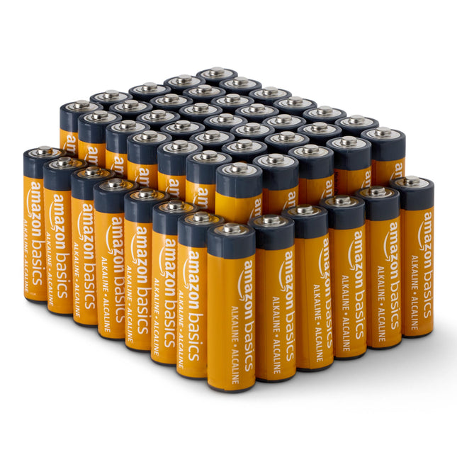 Amazon Basics 48-Pack AA Alkaline High-Performance Batteries, 1.5 Volt, 10-Year Shelf Life, Long-lasting, No Leakage