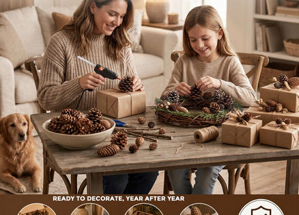 JOHOUSE 50 PCS Large Natural Pinecone Ornaments, Pine Cones Bowl Fillers