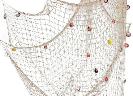 Rosoz Nature Fish Net Wall Decoration with Shells, Ocean Themed Wall Hangings Fishing Net Party Decor for Pirate Party,Wedding,Photographing Decoration