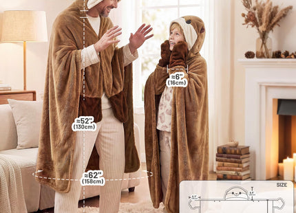 Mewaii Otter Gifts, Wearable Blanket Hoodie, Soft Flannel Otter Blanket