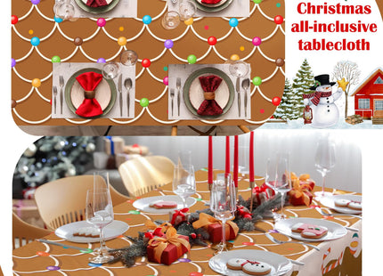 VitalCozy Christmas Tablecloth Fit,72" X 30",Gingerbread House