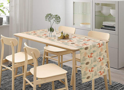 Rustic Forest Animal Table Runner for Kids Woodland Deer Fox Bird Table Runner Farmhouse Country Lodge Cabin Dinner Runner for Home Kitchen Party Holiday 70X13inch