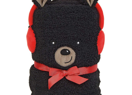 Department 56 Snowpinions Black Bear Snowthrow Blanket, 60 Inch, Multicolor