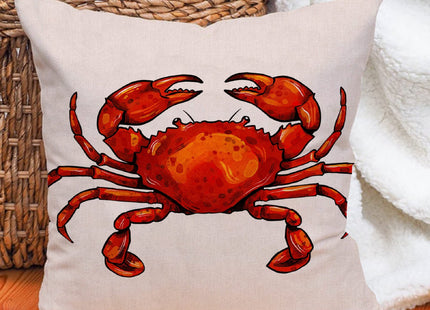 Leaveland Red Crab Sea Ocean Marine Animal 18x18 Inch Cotton Linen Square Throw Pillow Case Decorative Durable Encasement Cushion Slipcover Home Decor Standard Size Pillowcase