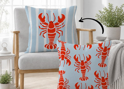 HIWX Blue Coastal Beach Lobster 18x18 Pillow Covers Double-Sided, Preppy Beach Room Decor, Ocean Beachy Crawfish Decorative Pillow Covers for Couch Bed Home Bedroom Living Room Decor
