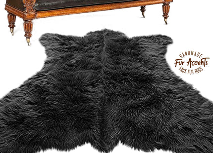 Fur Accents Faux Bear Skin Rug Faux Fur (5'x8', Black Bear)