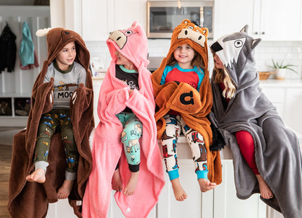 Lazy One Wearable Hooded Blanket for Kids, Animal Hooded Blanket (Moose)