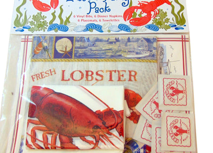 Lobster Crab Seafood Party Pack with 6 Bibs 6 Napkins 6 Placemats 6 Towelettes