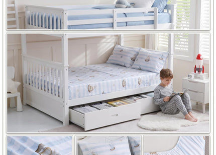 Ocharo Sailboat Bed Sheet Set Full Size for Kids,Blue Nautical Theme