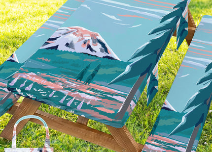 Picnic Table Cover with Bench Covers Elastic Table Cloth Cool Unique Fun Ideas Birthday Christmas Xmas Valentine's Day Camping Gifts for Camper RV Owner Camping Lovers Couple Women Men Mother Father