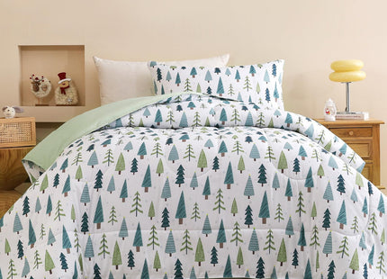 Homilay Toddler Size Christmas Tree Comforter Set for Kids, Toddler, Boys&Girls, 4 Pieces Bed-in-a-Bag Bedding Set, All Season Ultra Soft Oeko TEX Sheets Set with Comforter, (Winter Forest)
