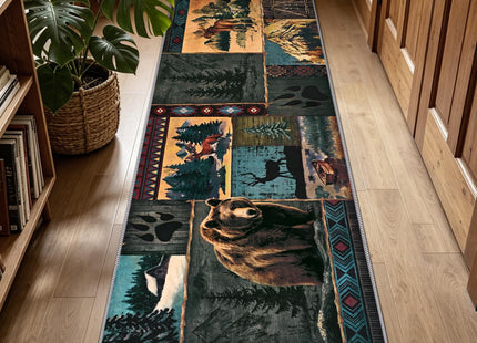 ASPMIZ Rustic Runner Rugs 2x7, Western Rugs for Hallway, Bedroom, Blue