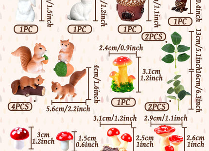 JeVenis Mushroom Woodland Cake Decoration Woodland Animals Cake Decoration